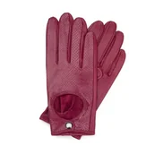 Rękawiczki - Damskie rękawiczki skórzane samochodowe klasyczne - miniaturka - grafika 1