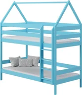 Łóżka dla dzieci i młodzieży - Elior Niebieskie łóżko piętrowe do pokoju dziecięcego - Zuzu 3X 190x80 cm - miniaturka - grafika 1