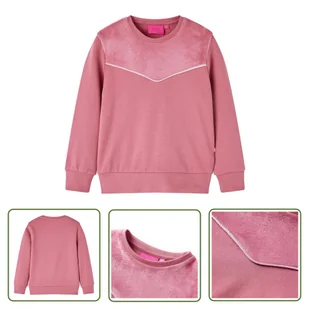 Bluza dziecięca - z aksamitną wstawką - malinowa - 140 - Bluza Dla Dziecka - Bluzy dla dziewczynek - miniaturka - grafika 1