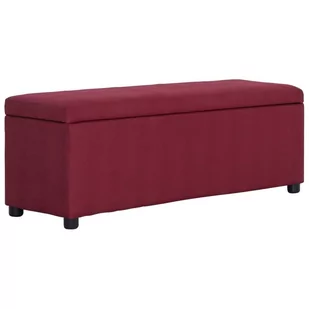 vidaXL Ławka ze schowkiem, 116 cm, czerwone wino, poliester vidaXL - Ławki do przedpokoju - miniaturka - grafika 1