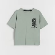 Koszulki dla chłopców - Reserved - T-shirt oversize Minecraft - Zielony - miniaturka - grafika 1