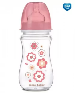 Canpol babies Antykolkowa butelka szerokootworowa EasyStart 35/217 różowa 240 ml 1 szt - Butelki dla niemowląt - miniaturka - grafika 1