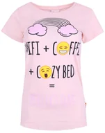 Bielizna nocna - Morelowa koszulka nocna damska z emotikonami EMOJI S - miniaturka - grafika 1