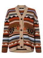 Swetry damskie - Max Mara Weekend Kardigan damski Kobiety beżowy|brązowy|wielokolorowy wzorzysty, S - miniaturka - grafika 1