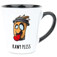 Kubki - Kubek Latte Czarno Biały KAWY PLISS 350ml Na Prezent Śmieszny Zabawne Wzory - miniaturka - grafika 1