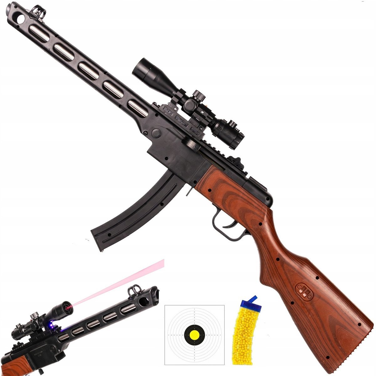 Pistolet Na Kulki Plastikowe Karabin Z Laserem Imitacja Broni Bezpieczny