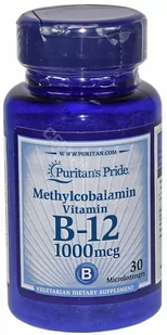 Puritans Pride Witamina B-12 1000 mcg - 30 tabletek - Witaminy i minerały - miniaturka - grafika 1
