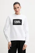Bluzy damskie - Karl Lagerfeld bluza bawełniana damska kolor biały z nadrukiem ASW20006 - miniaturka - grafika 1