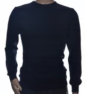 Swetry męskie - STROKERS klasyczny elegancki sweter męski pod szyję z bawełny granatowy XL - miniaturka - grafika 1
