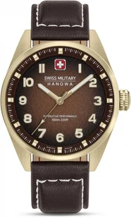 Zegarek Zegarek męski SWISS MILITARY SMWGA0001551 brązowy klasyczny - Zegarki męskie - miniaturka - grafika 1