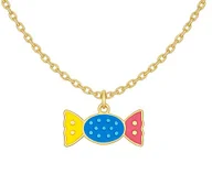 Biżuteria dla dzieci - Naszyjnik CandyPop Złoty Cukierek dla Dziewczynki Emaliowany Stal 316L Antyalergiczny Prezent dla Córki - miniaturka - grafika 1