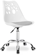Krzesła obrotowe dla dzieci - Dziecięcy biały fotel z szarą poduszką G8-N86 - miniaturka - grafika 1
