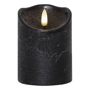 Świeca LED woskowa FLAMME RUSTIC czarna 10cm - Świece - miniaturka - grafika 1
