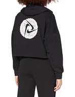 Bluzy damskie - Nike Damska bluza W Nk Icnclsh Dry Flc Pt Tp Gd czarny/(biały) M - miniaturka - grafika 1