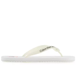 Klapki i japonki męskie - Japonki Calvin Klein Slippers YM0YM00656-YBR - białe - grafika 1