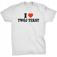 Koszulki męskie - I Love Koszulka Z Własnym Tekstem Nadrukiem - miniaturka - grafika 1