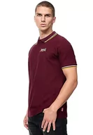 Koszulki męskie - Lonsdale Męska koszulka polo, normalny krój, VELTON, Oxblood/Yellow/White, L, 117462 - miniaturka - grafika 1