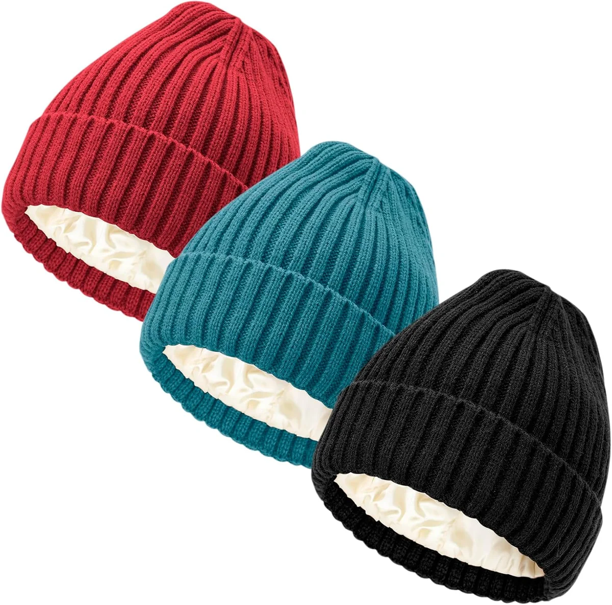 CZAPKA ZIMOWA UNISEX 3 SZTUKI DZIANINOWA MIĘKKA CIEPŁA ZIMNA AKRYL