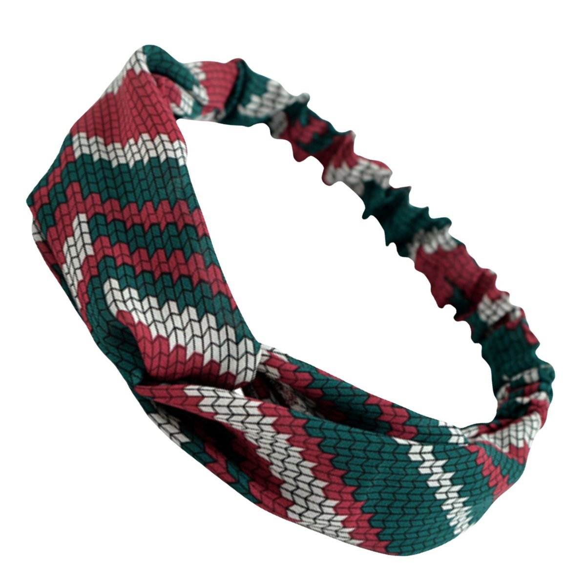 Opaska na Głowę Zielona Szeroka Supeł Gumka w Paski Elastyczna i Wygodna