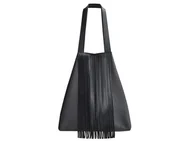 Torebki damskie - Skórzany worek z frędzlami - miniaturka - grafika 1