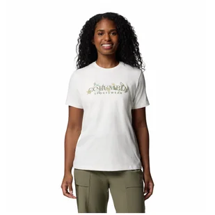 Koszulka damska Columbia Boundless Beauty™ Logo Short sleeve Tee Rozmiar: S / Kolor: biały/fioletowy - Koszulki sportowe damskie - miniaturka - grafika 1