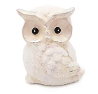 Figurki dekoracyjne - Sowa ceramiczna biała dekoracja figurka 10 cm - miniaturka - grafika 1