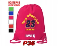 Torby szkolne - WOREK SZKOLNY NA WF TRENING BUTY SPORTOWY DLA FANA LA LAKERS LEBRON JAMES - miniaturka - grafika 1