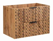 Szafki łazienkowe - Szafka wisząca pod umywalkę, Diamond, 80x46x57 cm, dąb wotan, mat - miniaturka - grafika 1