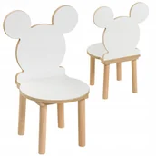 Krzesła obrotowe dla dzieci - Krzesełko dla dzieci kształt MIKI- MDF drewno wysokość 60 cm, krzesło - miniaturka - grafika 1