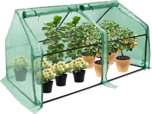 TRMLBE Szklarnia 180x90x90cm Mała szklarnia wewnętrzna Szklarnia foliowa do pomidorów Ocynkowana rura Szklarnia do uprawy pomidorów, typ zielonej izolowanej pokrywy - Szklarnie ogrodowe - miniaturka - grafika 1