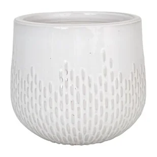 Donica szkliwo 37 x 31 cm mrozoodporna biały - Donice - miniaturka - grafika 1