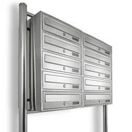 Skrzynki na listy - Skrzynka pocztowa lokatorska 2x5 na pocztę listy 10 wrzutni na stojaku stal nierdzewna - miniaturka - grafika 1