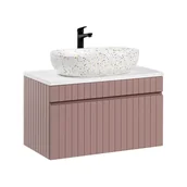 Szafki łazienkowe - Szafka Łazienkowa Wisząca z Umywalką 82-80-D-1S Iconic Rose Comad Antyczna Róża, Alpejska Biel - miniaturka - grafika 1