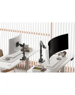 Uchwyty do monitorów - digitus Ramię biurkowe pojedyncze z zaciskiem i sprężyną gazową 1x LCD max. 57' 27kg, VESA: 75x75, 100x100, czarne DA-90475 - miniaturka - grafika 1