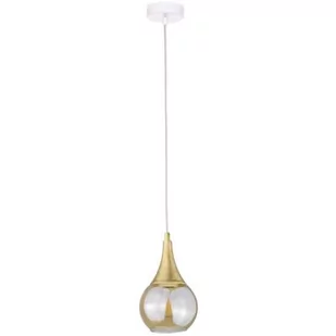 Keter Lighting Lacrima lampa wisząca 1x60W biały/złoty/szkło miodowe 2322 - Lampy sufitowe - miniaturka - grafika 1