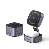 Ładowarki do telefonów - Ładowarka indukcyjna MagSafe UGREEN W526 Qi 2w1 iPhone AirPods 20W USB-C - miniaturka - grafika 1