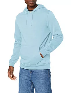 Bluzy męskie - Build Your Brand Męska bluza z kapturem Heavy Hoody dla mężczyzn, jednokolorowa z kieszenią typu kangur i ściągaczami, rozmiar od XS do 5XL, dostępna w wielu kolorach, niebieski (Ocean Blue), M - grafika 1