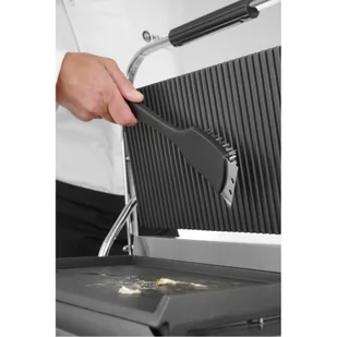 Szczotka czyścik ze skrobakiem do grilla rusztu BBQ stalowe włosie 70x310x85 mm - Hendi 525548 - Piece, kotły  i płyty grzejne gastronomiczne - miniaturka - grafika 2