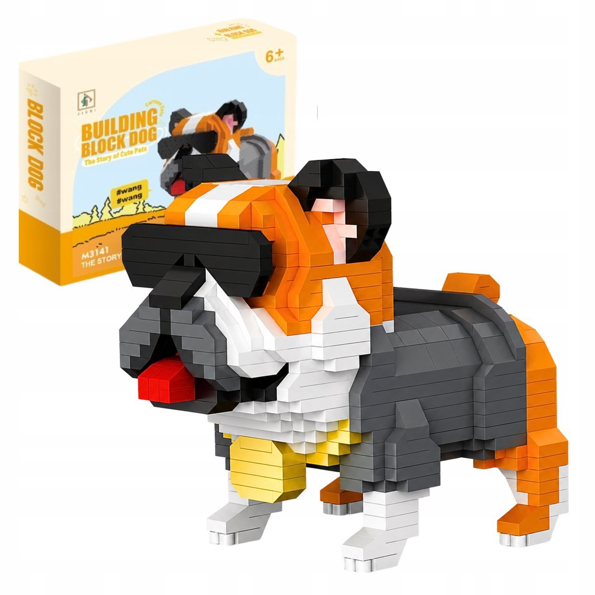 Klocki Konstrukcyjne Pies Buldog 986 El Model 3D Do Zbudowania