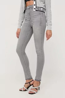 Spodnie damskie - Karl Lagerfeld jeansy damskie kolor szary - grafika 1