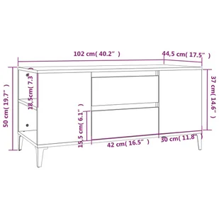 Lumarko Szafka pod TV, szary dąb sonoma, 102x44,5x50 cm - Szafki RTV - miniaturka - grafika 11