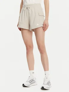 adidas Szorty sportowe Essentials Small Logo JC5699 Beżowy Loose Fit - Spodenki damskie - miniaturka - grafika 1