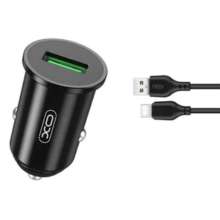 XO XO ładowarka samochodowa TZ12 QC 3.0 18W 1x USB czarna + kabel USB-C 8_2267528 - Ładowarki samochodowe - miniaturka - grafika 1