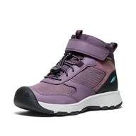 Buty dla chłopców - KEEN Skua Mid Waterproof dziecięce buty trekkingowe, uniseks, Black Plum Plum Perfect, 27/28 EU - miniaturka - grafika 1