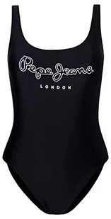 Pepe Jeans Damski jednoczęściowy kostium kąpielowy Olena, czarny, L, Czarny, L - Stroje kąpielowe - miniaturka - grafika 1