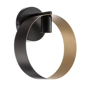 Kinkiet Hula w kształcie pierścienia, czarna/złota - Lampy ścienne - miniaturka - grafika 3