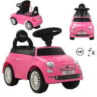 Jeździki dla dzieci - Jeździk Autko Fiat 500 Pchacz Różowy Coil - miniaturka - grafika 1