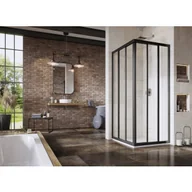 Kabiny prysznicowe - Ravak 15V303R2ZG Kabina prysznicowa naro$595na ASRV3-75 czarna szk$596o Grape 198 - miniaturka - grafika 1