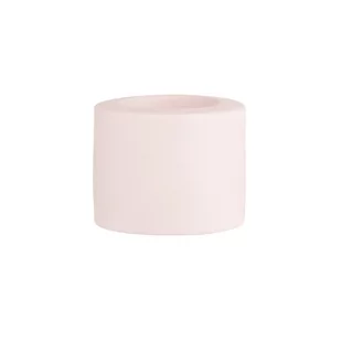 Świecznik ceramiczny, ALTOMDESIGN, pudrowy róż, 6,5x6,5x5,5 cm - Świeczniki - miniaturka - grafika 1