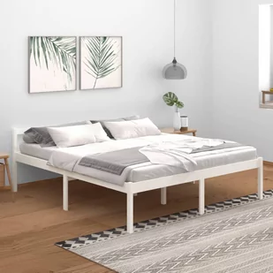 Lumarko Rama łóżka, biała, lite drewno sosnowe, 180x200 cm, Super King - Łóżka - miniaturka - grafika 1